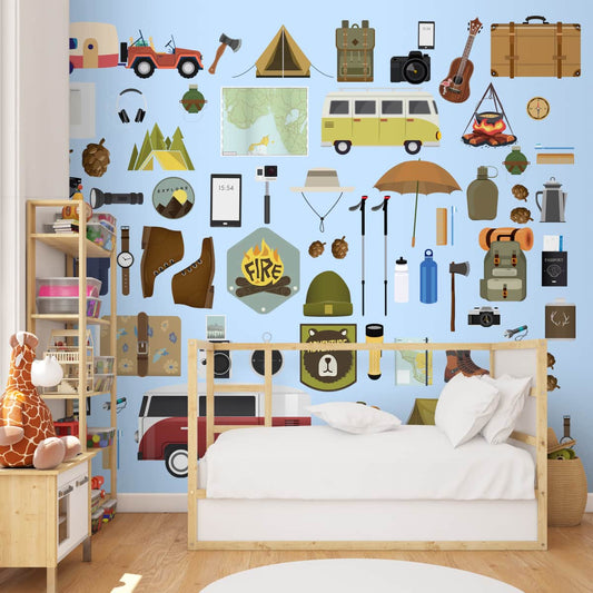 Travel Theme Kids Room Wallpaper Design, Customised