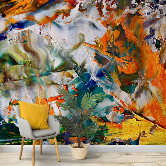 Palette Knife Effect Abstract Wallpaper for Walls