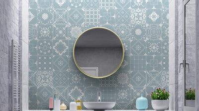 Blue Bathroom Wallpaper by Life n Colors