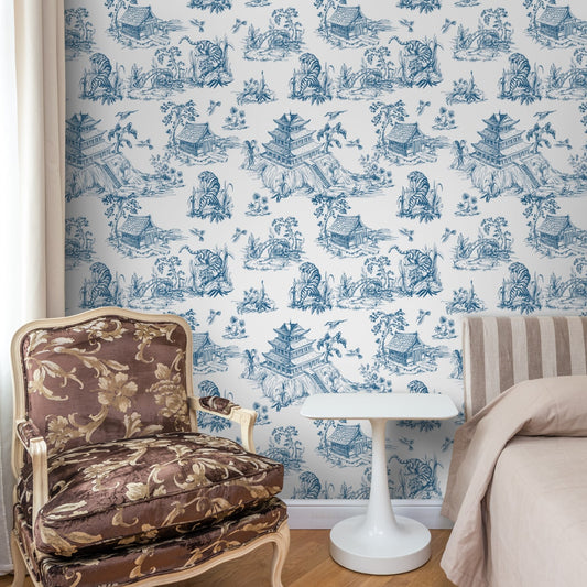 Classic Toile Charm, Room Wallpaper