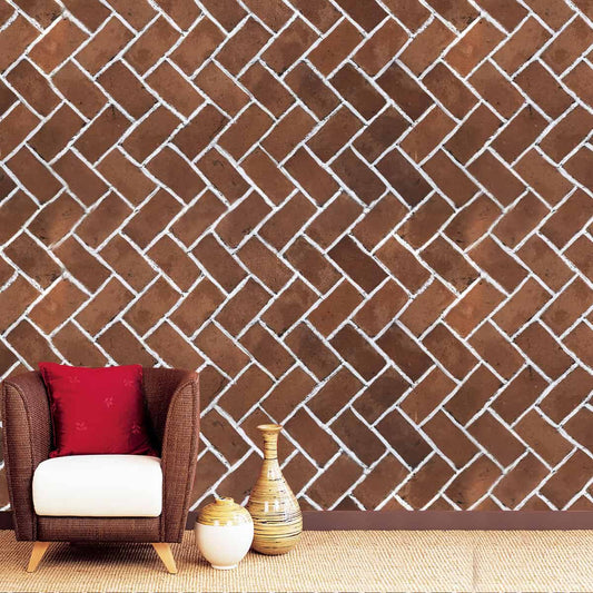 3D Red Brick Wallpaper for Home and Office