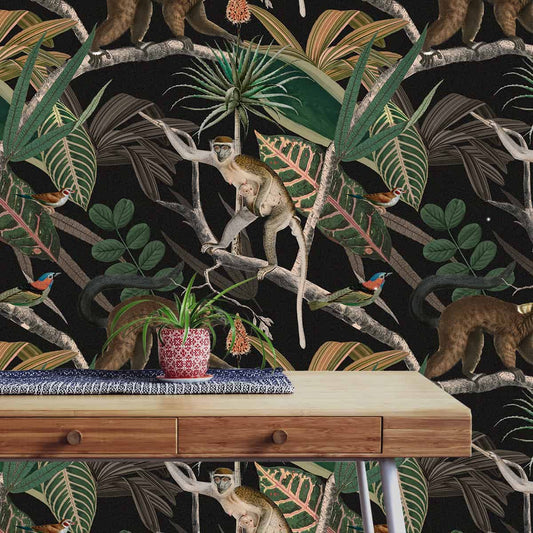 Langoor Bandar in Jungle, Customised Wall Wallpaper