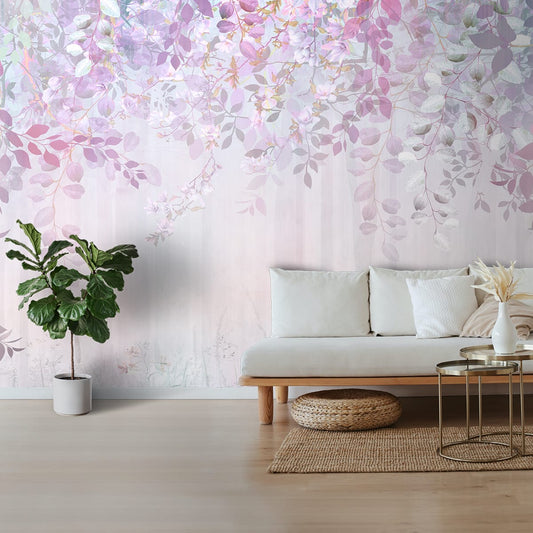 Pink Floral Themed Wallpaper for Walls