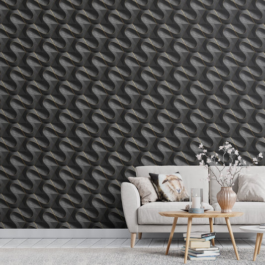 3D Wallpaper for Homes and Offices, Black Background