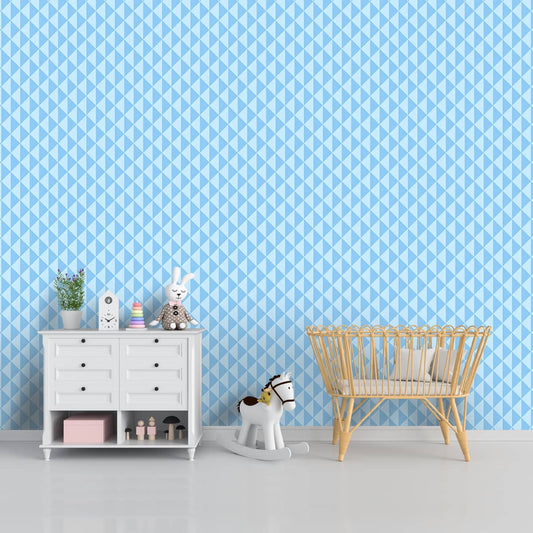 3D Triangle Chevron Pattern Design Wallpaper for Kids Room