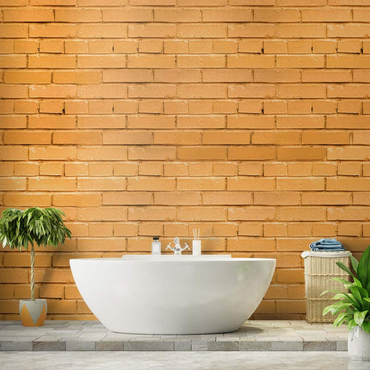 3D Natural Yellow Brick Look Wallpaper