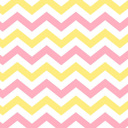 Pink & Yellow Chevron Stripe Design Wallpaper for Kids Room