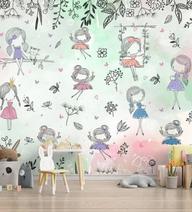 lifencolors girls room wallpaper creative