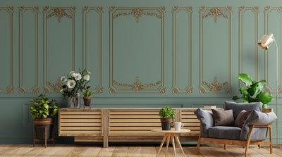 Green 3D Living Room Wallpaper by Life n Colors