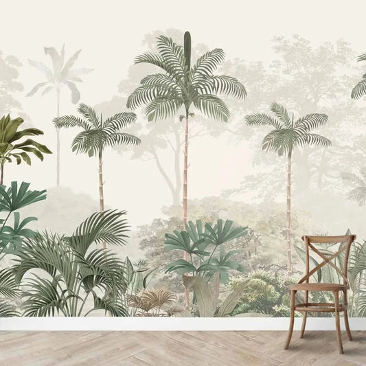 Kovalam Paradise, Palms Wallpaper for Rooms, Green, Customised