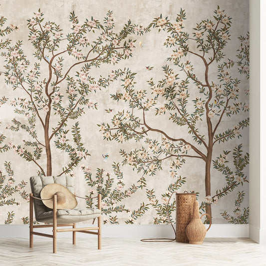 Chinoiserie Pattern Wallpaper for Walls, Customised