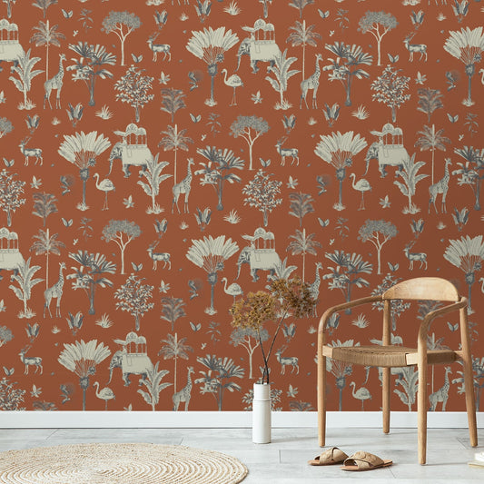 Itihaas, Indian Theme Room Wallpaper, Red